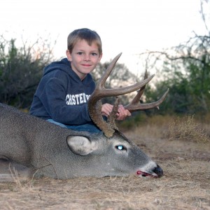 My six year old sons first buck