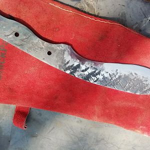 Forging camp/chopper knife for use on Safari