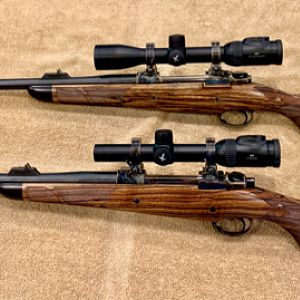 Pair of AHR hunting rifles in 375 H&H and 505 Gibbs