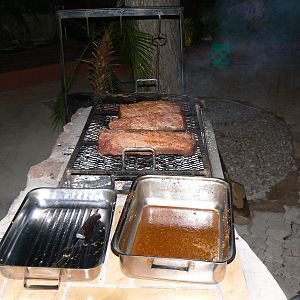 Eland steak on the Barbecue in Namibia