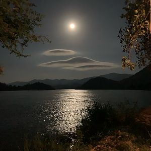 Moonlight over Lake in Zambia