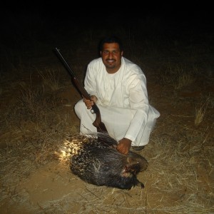 Hunting African or Crested Porcupine in Namibia