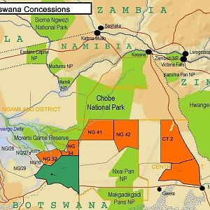 Johan Calitz Safaris Botswana Concessions Map