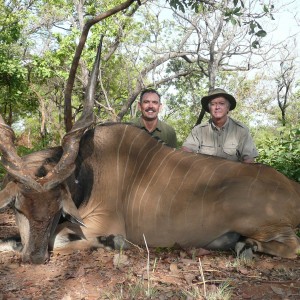 51 inch Lord Derby eland hunted in CAR with Rudy Lubin Safaris