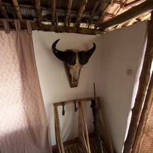 Rifle rack in CAR with Central African Wildlife Adventures