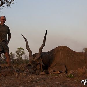Lord Derby eland hunted in CAR with Central African Wildlife Adventures
