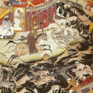 Emperor Akbar Hunting with Cheetahs ca. 1602