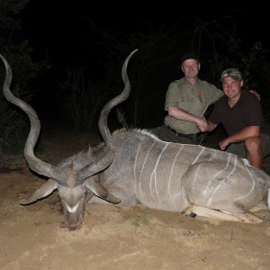 59 1/2" Kudu taken by client from Finland, near Grootfontein, Namibia