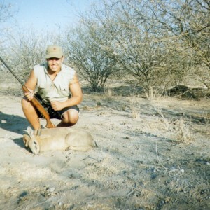 My son, with a good trophy Steenbok