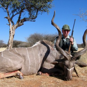 Holstein Hunting Safaris Namibia - Client with 54" Kudu