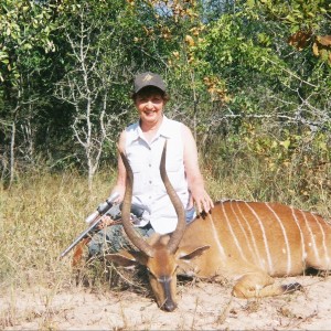 best pic of deena and her nontypical trophy rare nyala