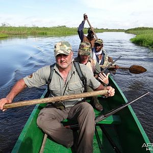 Reaching Machane by boat Hunting Uganda