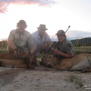 Puku and Impala, Mkushi Sunset