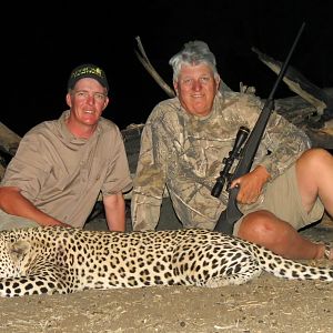 Leopard hunted with Ozondjahe Hunting Safaris in Namibia