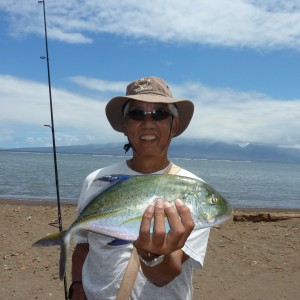 Shoreline fishing in Hawaii