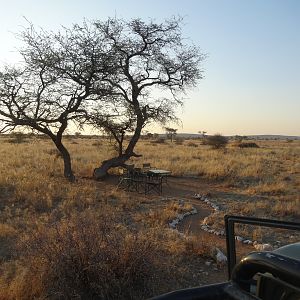 sundowner spot at the Kowas pan