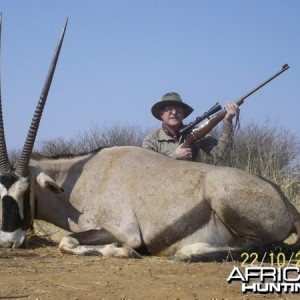 Gemsbok hunted at Westfalen Hunting Safaris Namibia