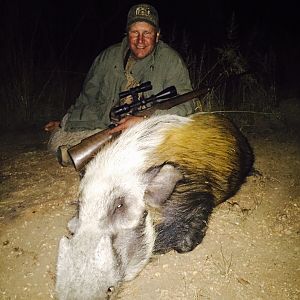 Ryan Haecker with his bush pig