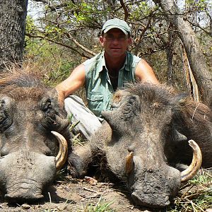 Double on warthog!!!  Central Africa
