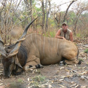 Big Eland bull from CAR, big neck, black hairs a truly great trophy