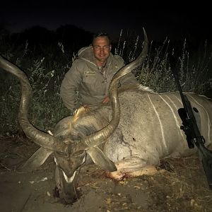 Huge old Kudu Bull hunted by Charl Kemp near Bushmanland , Grootfontein, Namibia