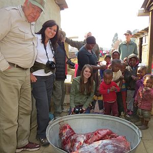 Family safari: delivering meat and other desperately needed items to a poor community.