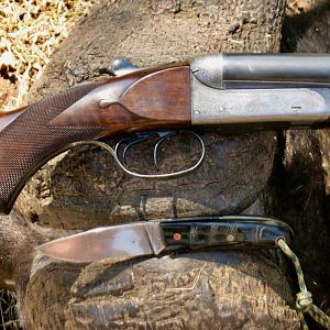 Double Rifle & Hunting Knife