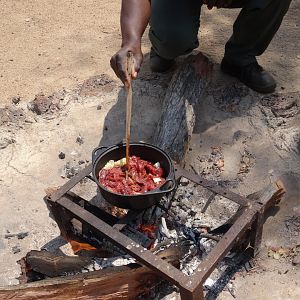 Elephant shoulder stew being cooked