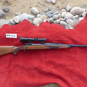 458 Lott Ruger Safari Magnum Rifle with Leupold European-30 1.25x4 in QD rings