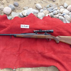 416 Rigby Ruger Safari Magnum Rifle with Leupold 1.5x5 VXIII in Alaska Arms QD rings