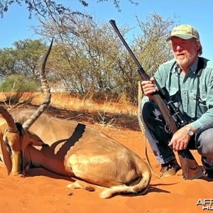 Black faced Impala hunted in Namibia