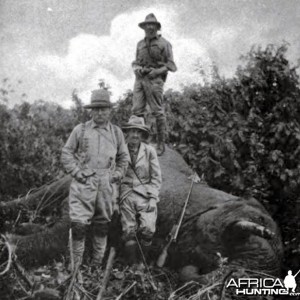 Theodore Roosevelt and bull elephant shot at Meru