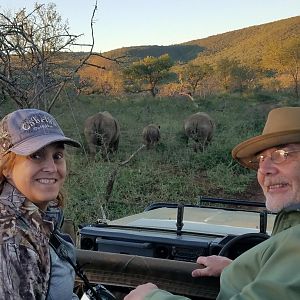 Game Viewing White Rhino in South Africa
