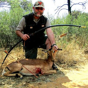 Gemsbok horn barebow Impala hunt