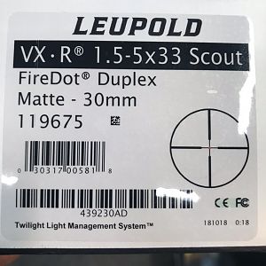 Leupold VXR Firedot 1.5-5x33 Scout Riflescope