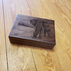 Elephant Scrimshaw Art Box
