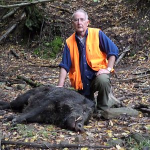 My Father with a Big Wild Boar Italy
