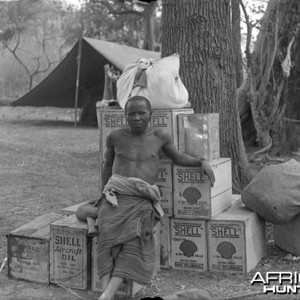 Worker with supplies