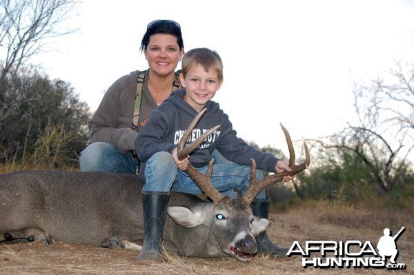My six year old sons first buck