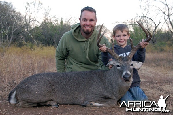 My six year old sons first buck