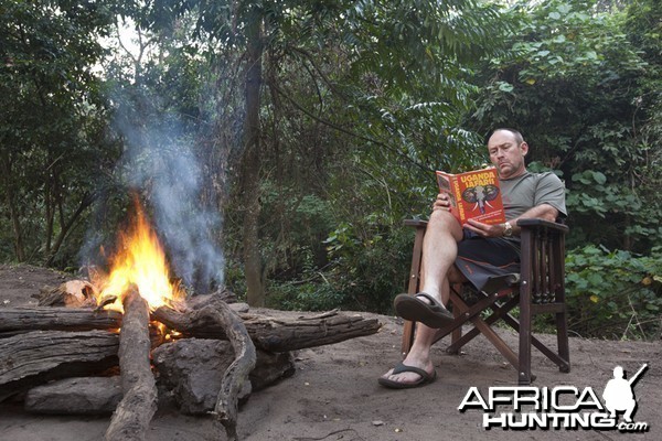 Reading Brian Herne by campfire