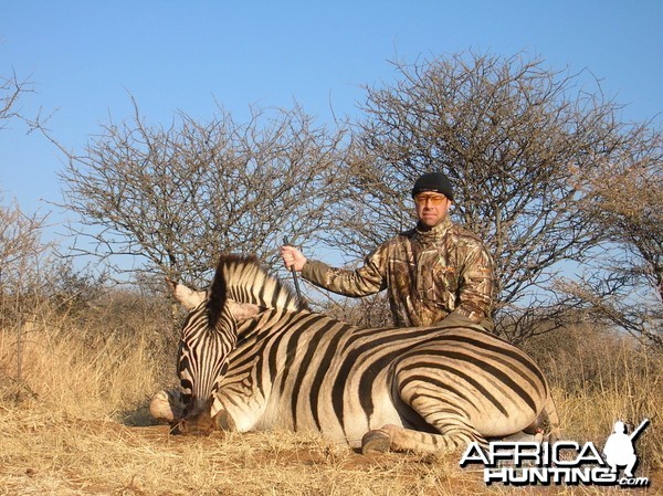 Hunting Burchell's Plain Zebra in Namibia