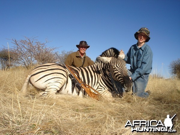 Hunting Burchell's Plain Zebra in Namibia