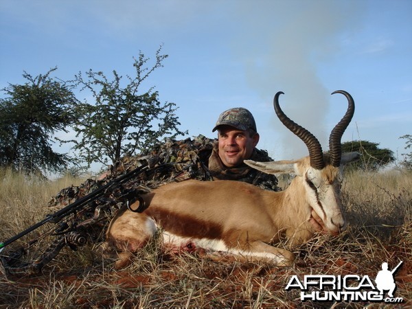 Bowhunting Springbuck with Wintershoek Johnny Vivier Safaris in South Afric