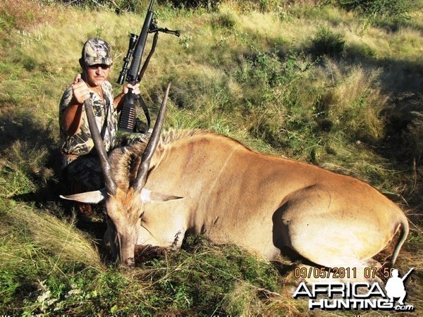 Hunting Eland cow in Namibia