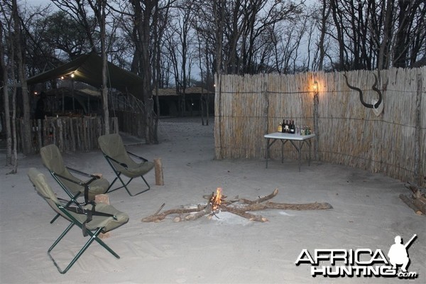 Camp fire in Caprivi Namibia