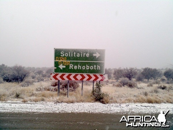 Snow in the southwestern part of Namibia