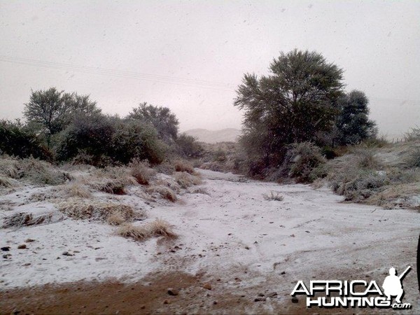 Snow in the southwestern part of Namibia