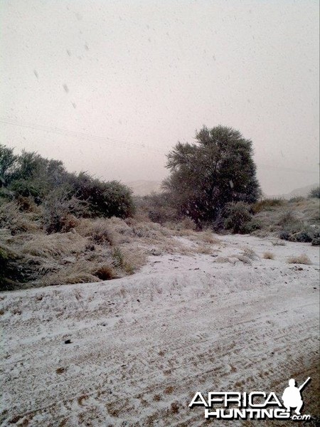 Snow in the southwestern part of Namibia