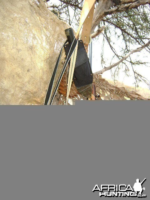 Hunting equipment in blind